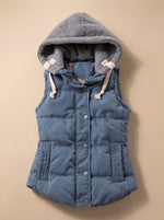 Charlotte Contrast-Hood Padded Vest