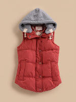 Charlotte Contrast-Hood Padded Vest