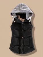 Charlotte Contrast-Hood Padded Vest