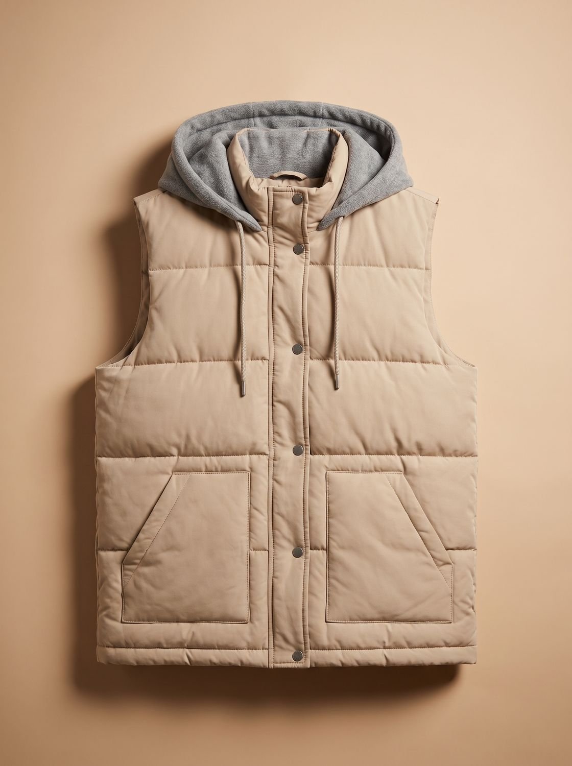 Charlotte Contrast-Hood Padded Vest