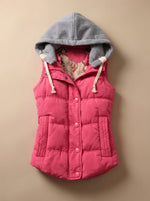 Charlotte Contrast-Hood Padded Vest
