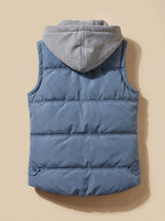 Charlotte Contrast-Hood Padded Vest