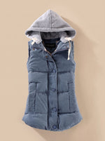 Charlotte Contrast-Hood Padded Vest