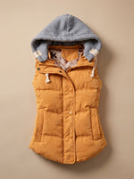 Charlotte Contrast-Hood Padded Vest