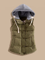 Charlotte Contrast-Hood Padded Vest