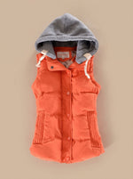 Charlotte Contrast-Hood Padded Vest