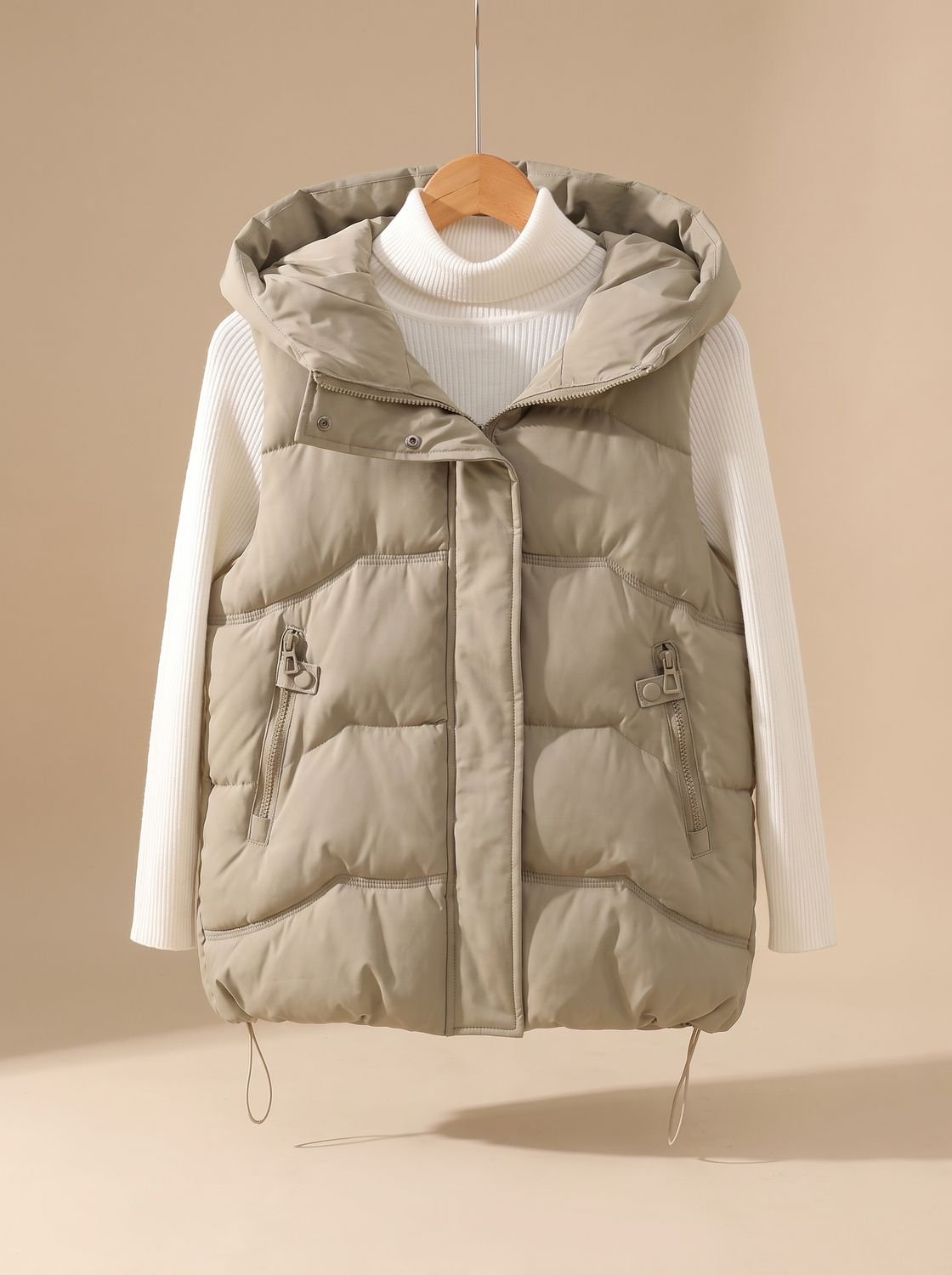 Annika Padded Hooded Zip-Pocket Vest