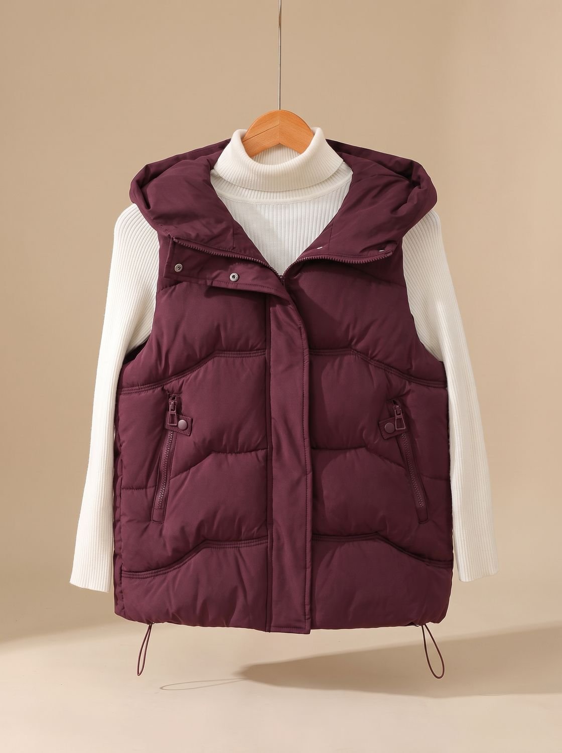 Annika Padded Hooded Zip-Pocket Vest