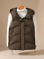 Annika Padded Hooded Zip-Pocket Vest