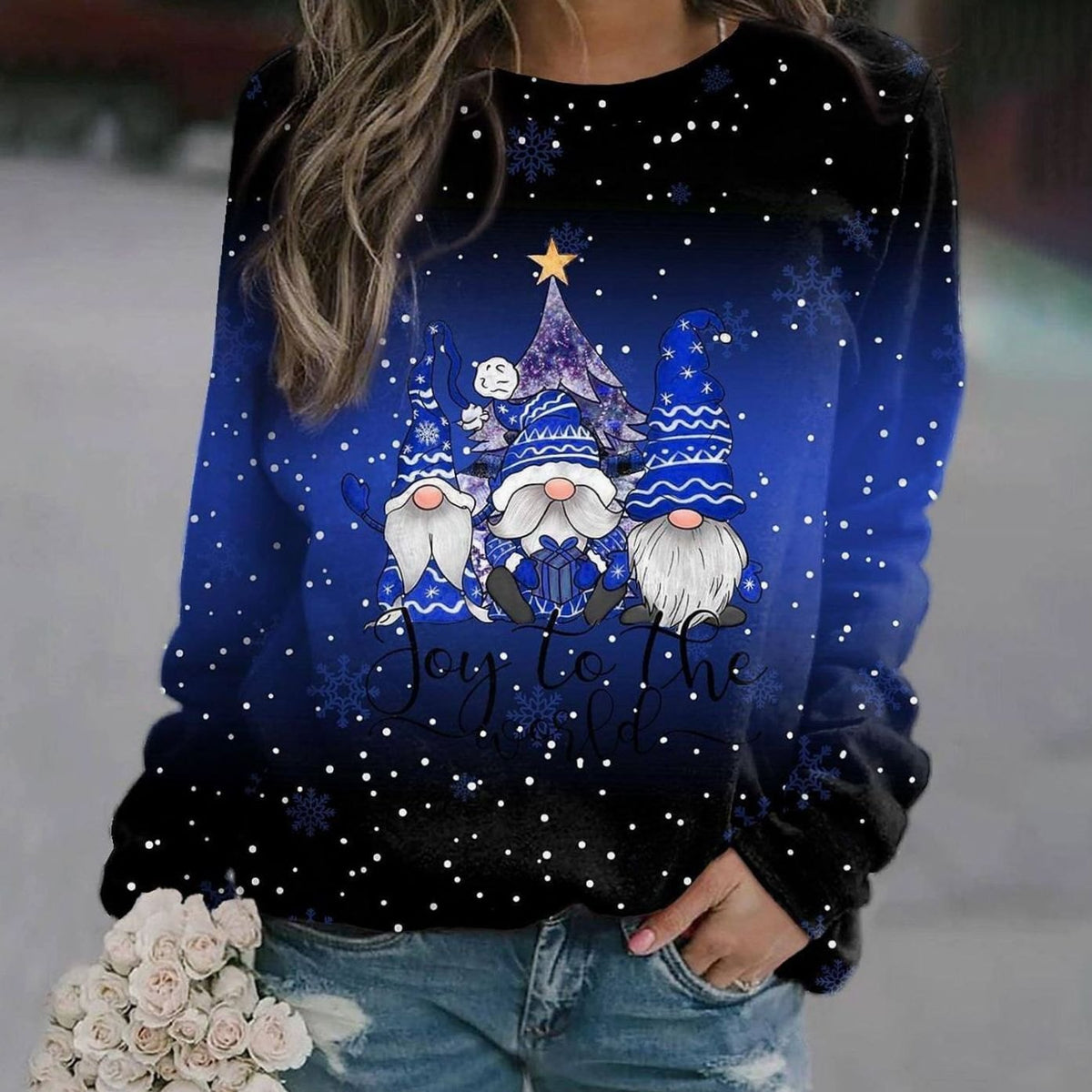 Amelie Christmas Elf Print Sweater