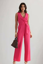 Amelie Wide-Leg Jumpsuit with Blazer Collar