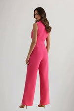 Amelie Wide-Leg Jumpsuit with Blazer Collar
