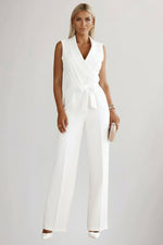 Amelie Wide-Leg Jumpsuit with Blazer Collar