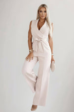 Amelie Wide-Leg Jumpsuit with Blazer Collar