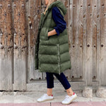 Lena Long Quilted Hooded Puffer Vest