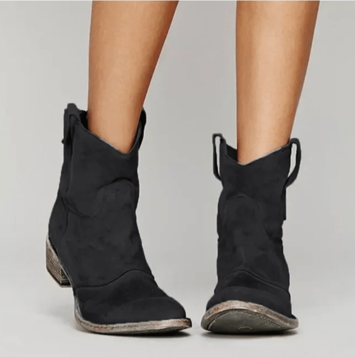 Charlotte Western Suede Knee-High Boots with Flat Heel