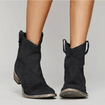 Charlotte Western Suede Knee-High Boots with Flat Heel