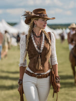 Charlotte Western Lace Blouse with Tailored V-Neck