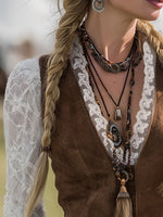 Charlotte Western Lace Blouse with Tailored V-Neck