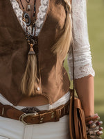 Charlotte Western Lace Blouse with Tailored V-Neck