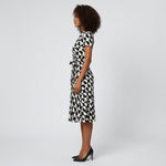 Sophie Wrap Midi Dress with V-Neck and Tie Waist