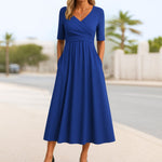 Katharina Short-Sleeve V-Neck Wrap Dress
