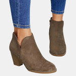 Emilia Suede Block Heel Ankle Boots
