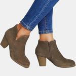 Emilia Suede Block Heel Ankle Boots