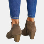 Emilia Suede Block Heel Ankle Boots