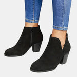 Emilia Suede Block Heel Ankle Boots