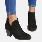 Emilia Suede Block Heel Ankle Boots
