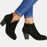 Emilia Suede Block Heel Ankle Boots
