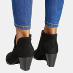 Emilia Suede Block Heel Ankle Boots