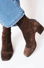 Greta Suede-Look Block Heel Ankle Boots for Winter