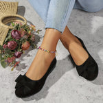 Lena Suede Bow Cushioned Slip-On Ballet Flats
