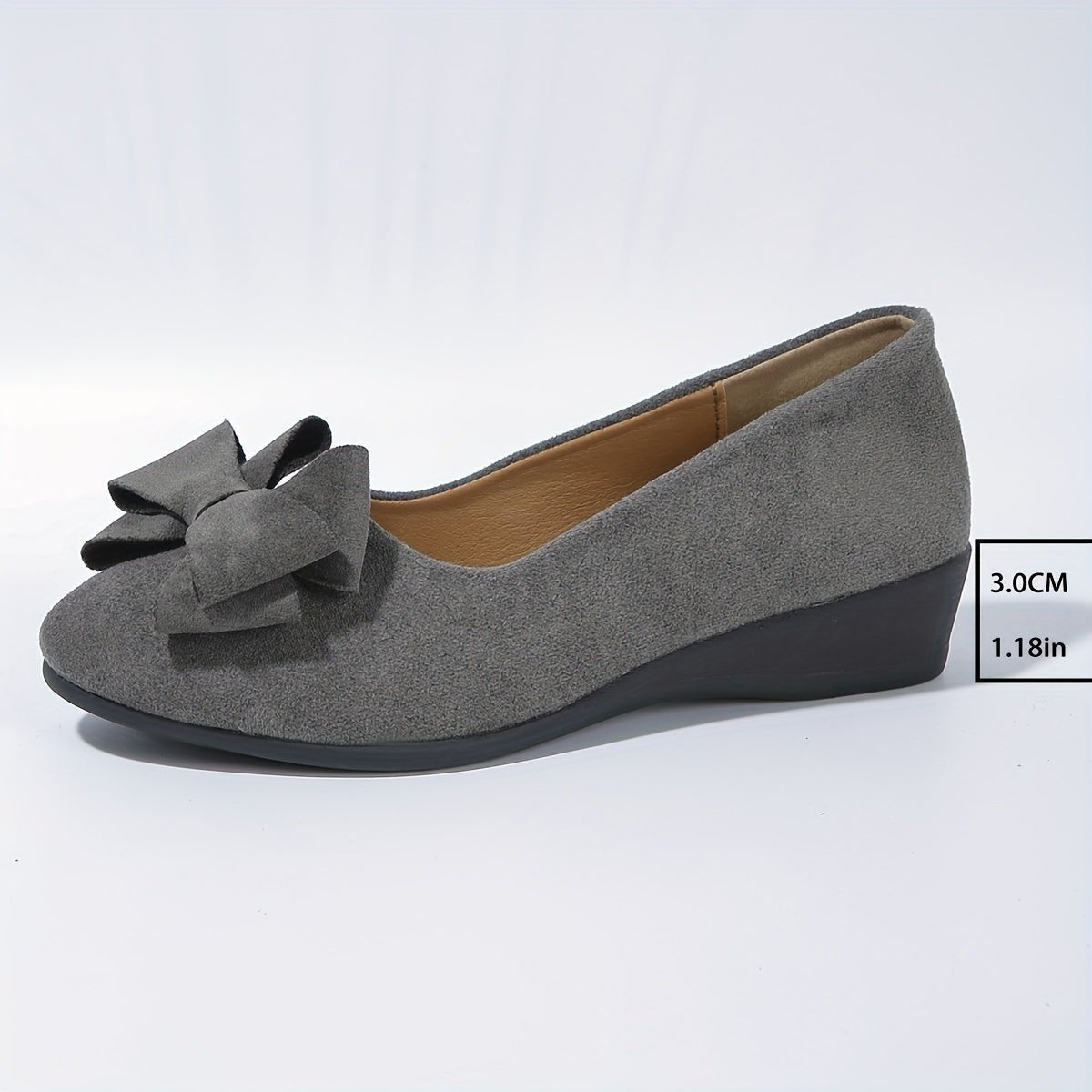Lena Suede Bow Cushioned Slip-On Ballet Flats