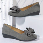 Lena Suede Bow Cushioned Slip-On Ballet Flats