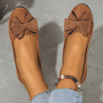 Lena Suede Bow Cushioned Slip-On Ballet Flats