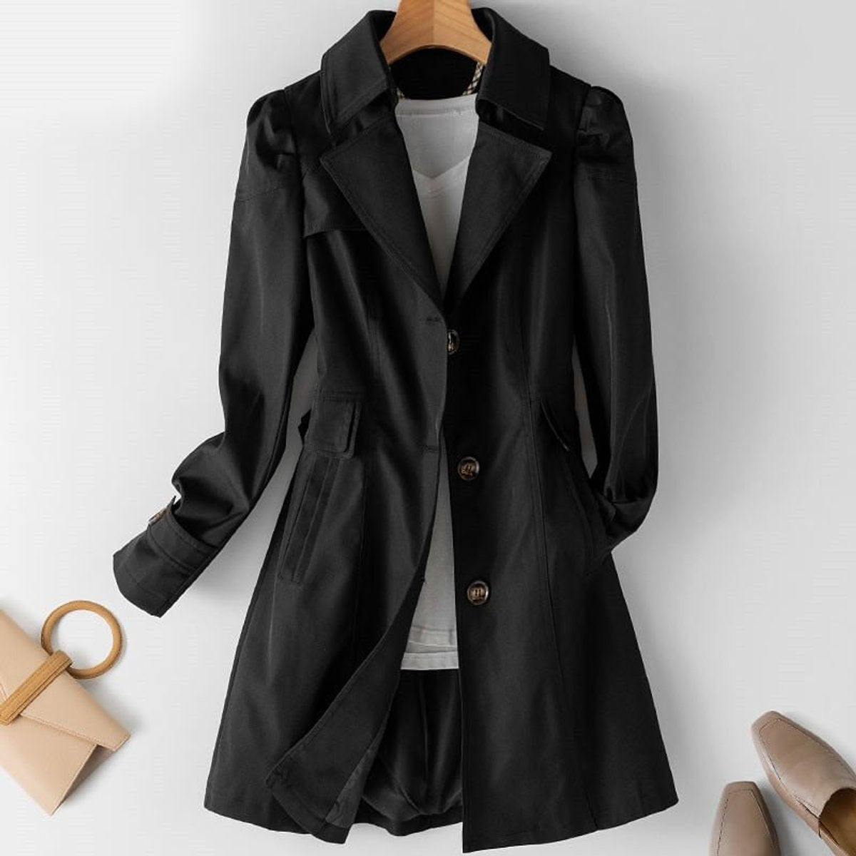 Elfriede Tailored Blazer Trench Coat