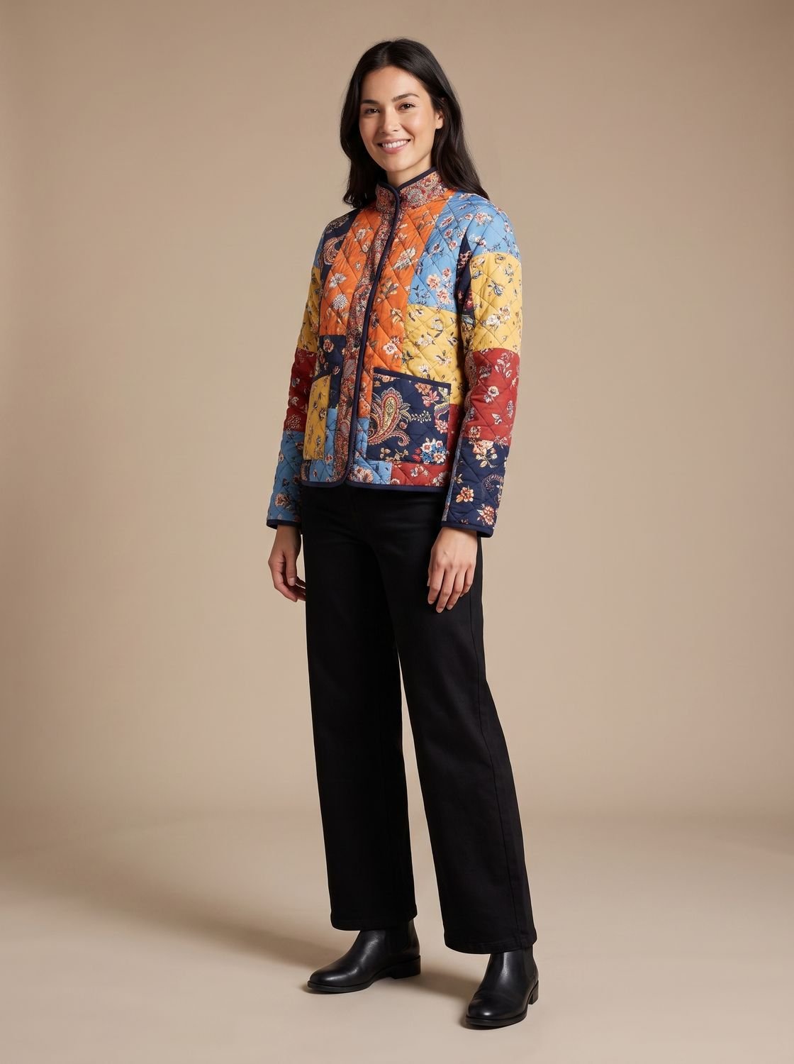 Charlotte Quilted Multicolor Patchwork Jacket