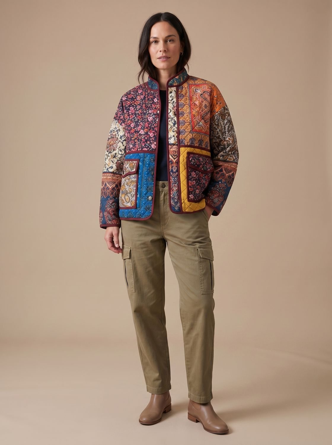 Charlotte Quilted Multicolor Patchwork Jacket