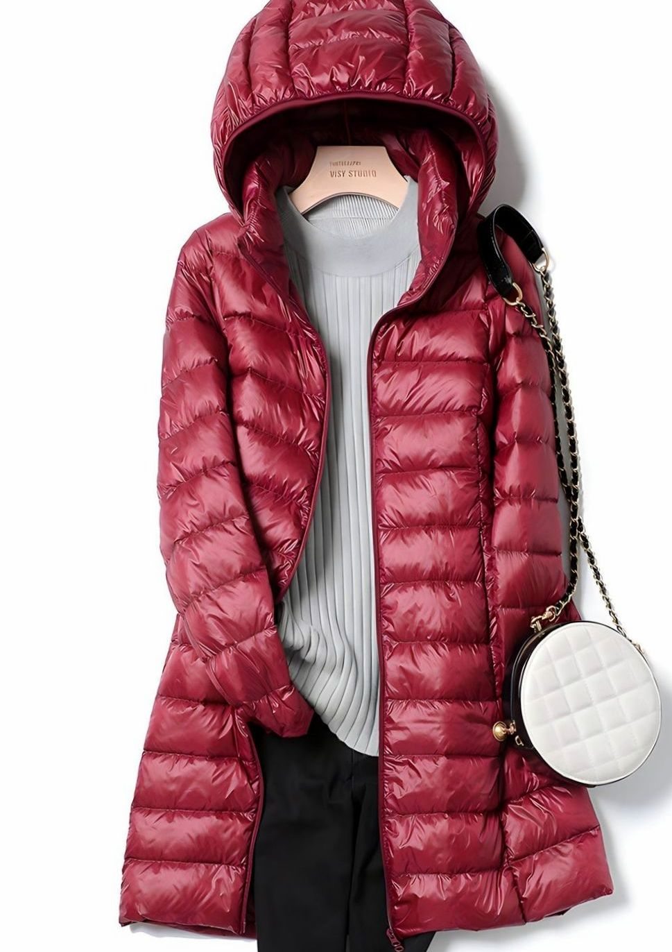 Hannah Long Quilted Puffer Jacket with Removable Hood