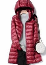Hannah Long Quilted Puffer Jacket with Removable Hood