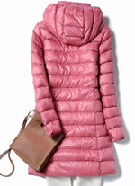 Hannah Long Quilted Puffer Jacket with Removable Hood