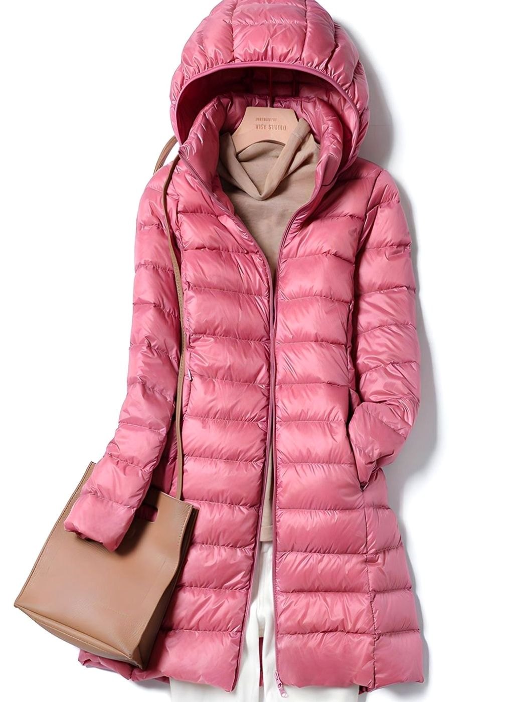 Hannah Long Quilted Puffer Jacket with Removable Hood