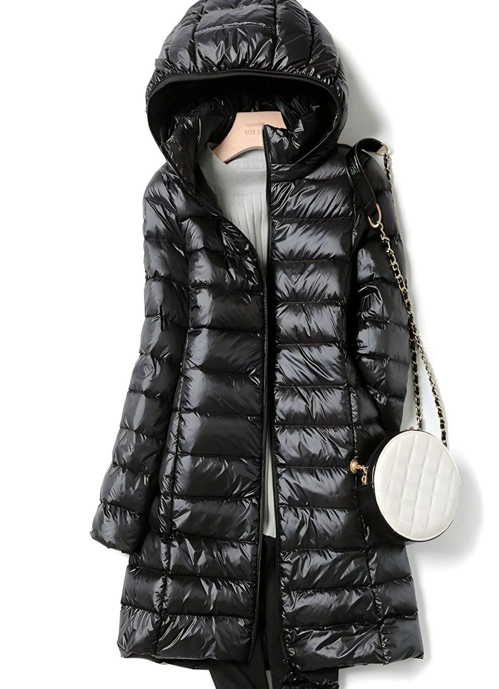 Hannah Long Quilted Puffer Jacket with Removable Hood