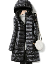 Hannah Long Quilted Puffer Jacket with Removable Hood