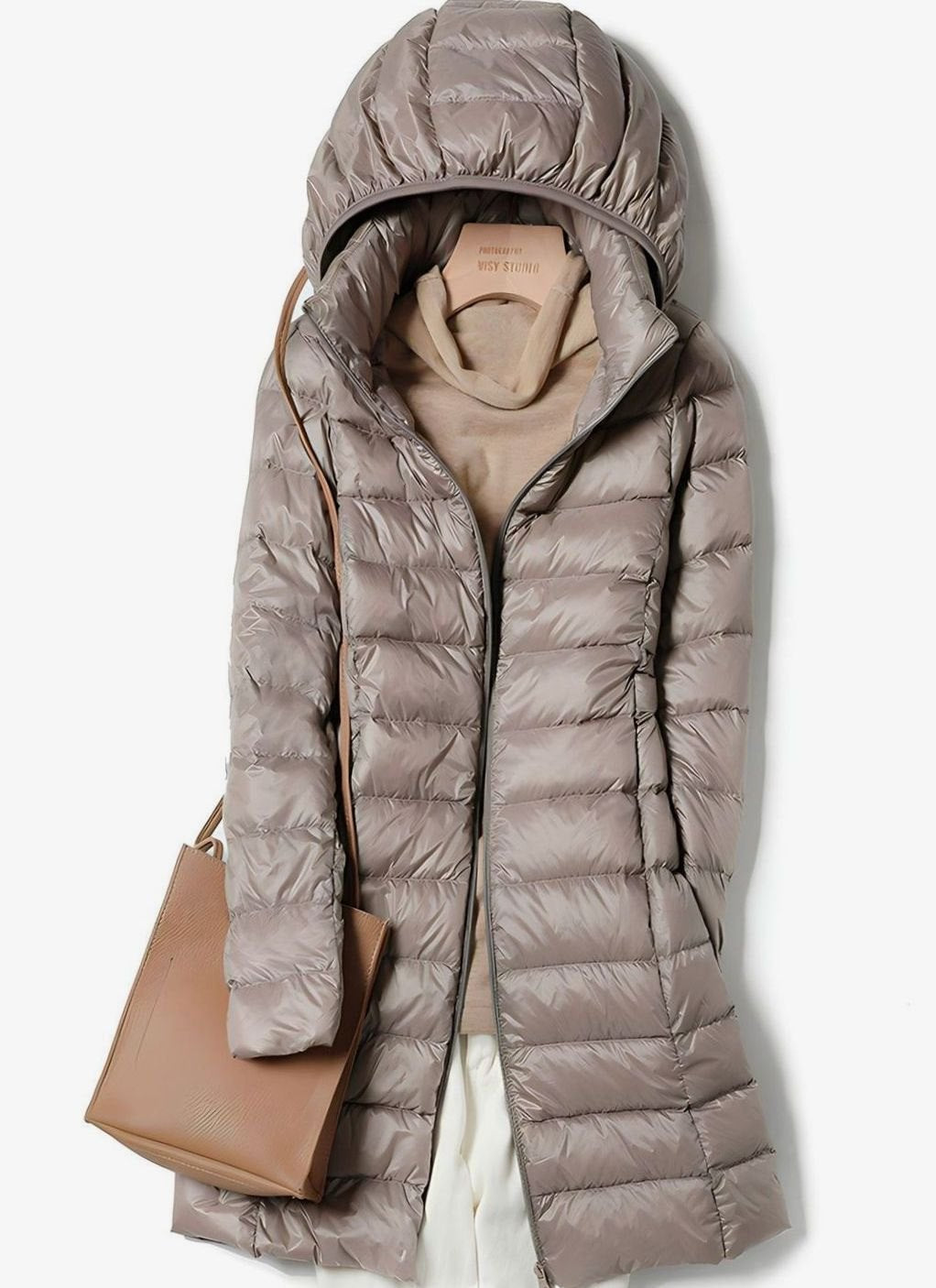 Hannah Long Quilted Puffer Jacket with Removable Hood