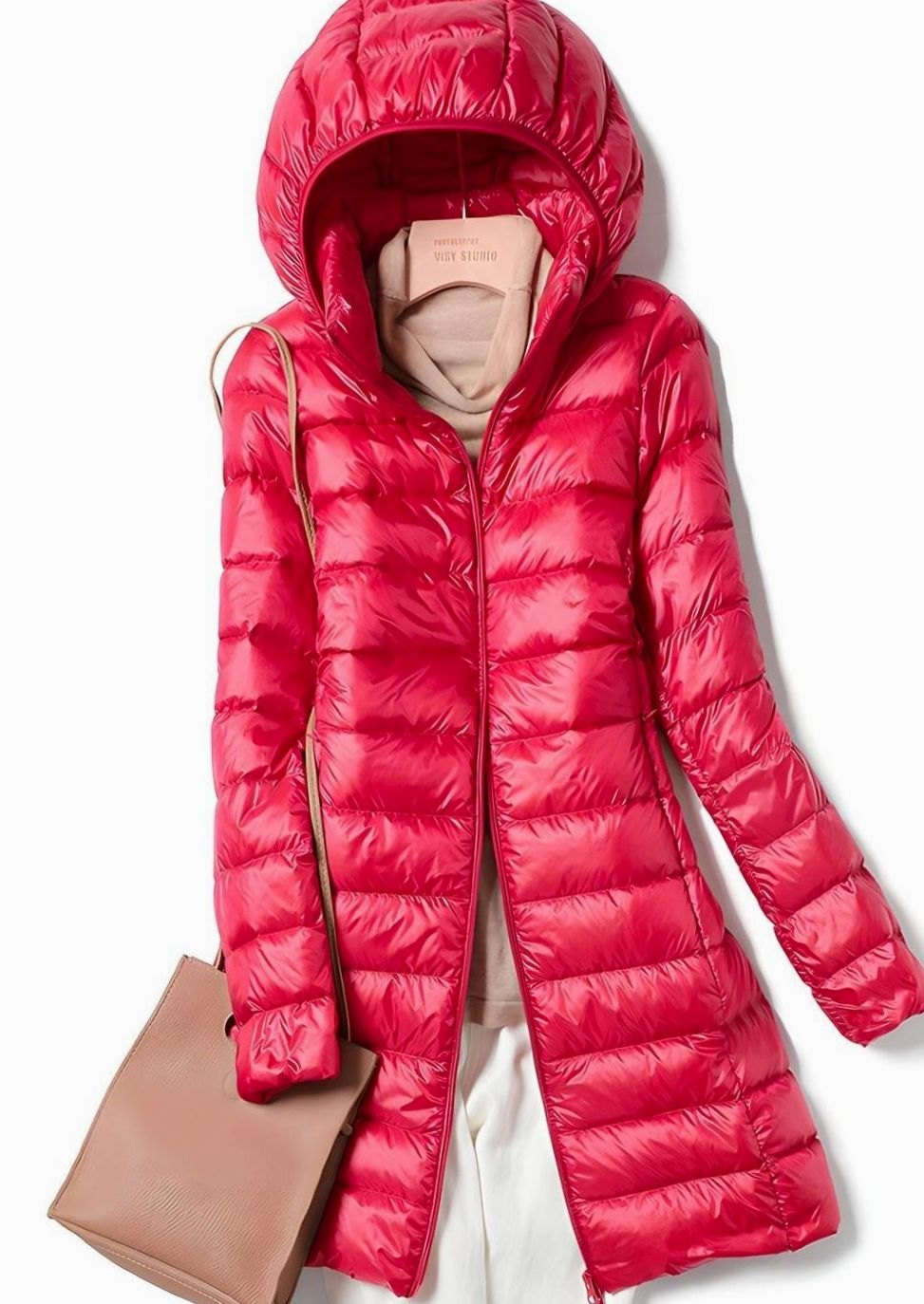 Hannah Long Quilted Puffer Jacket with Removable Hood