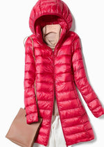 Hannah Long Quilted Puffer Jacket with Removable Hood